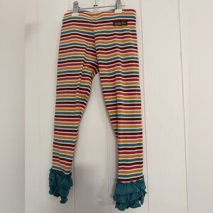 Matilda Jane Ruffle Leggings Girls Size 4 Stripe Boho Boutique Pants